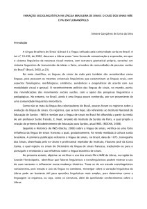 Variação Sociolinguística na Língua Brasileira de Sinais: o caso dos