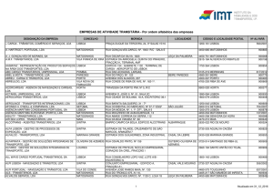 EMPRESAS DE ATIVIDADE TRANSITÁRIA