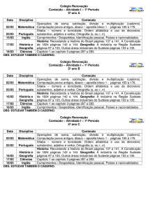 Colégio Renovação Conteúdo – Atividade I – 1º Período 5º ano A