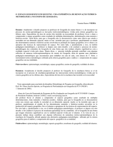O ESPAÇO GEOGRÁFICO EM QUESTÃO : UMA EXPERIÊNCIA DE