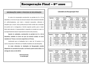 Recuperação Final – 8os anos