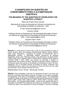 O SIGNIFICADO DA QUESTÃO DO CONHECIMENTO PARA A