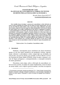 um estudo de caso da sintaxe de concordância verbal em