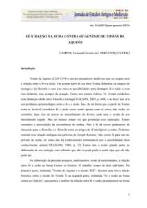 fé e razão na suma contra os gentios de tomás de aquino