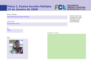 Pedro Henriques 2009 Fisica I Exame EM 19 de Janeiro