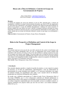 Riscos sob a Ótica de Definição e Controle de Escopo em