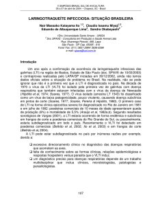 laringotraqueíte infecciosa: situação brasileira