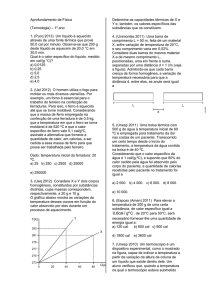 Aprofundamento de Física (Termologia) – 1º ano 1.