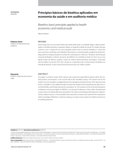 Princípios básicos de bioética aplicados em economia da saúde e