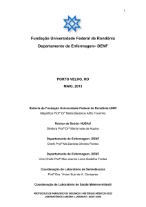 Fundação Universidade Federal de Rondônia Departamento de