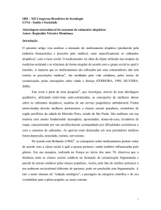 Abordagem sociocultural do consumo de calmantes alopáticos