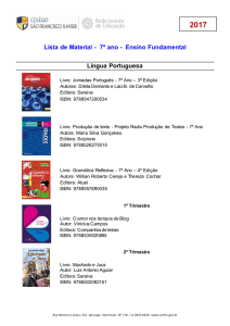 Lista de Material - 7º ano - Ensino Fundamental Língua Portuguesa