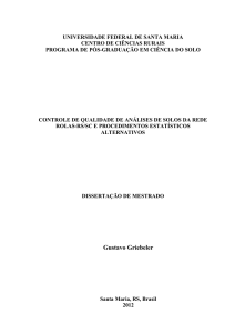 Controle de qualidade de análises de solos da rede ROLAS