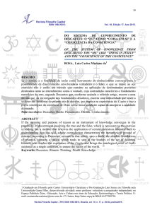 do sistema de conhecimento de descartes: o “eu” como “coisa em si”