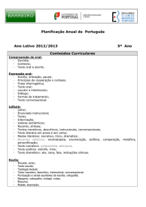 Planificação Anual de Português Ano Letivo 2012/2013