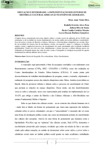 educação e diversidade: a implementação dos estudos de história e