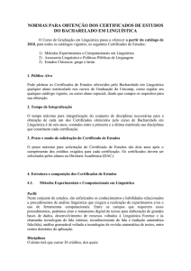 Normas para obtenção dos Certificados de Estudos - IEL