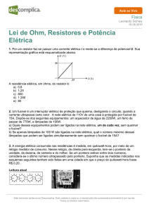 Lei de Ohm, Resistores e Potência Elétrica