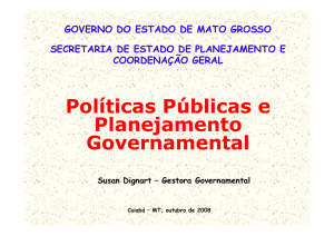 Políticas Públicas e Planejamento Governamental - Sesp