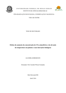 Efeitos do aumento da concentração de CO2 atmosférico e da