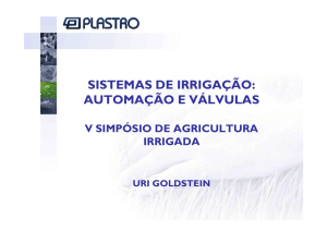 sistemas de irrigação: automação e válvulas