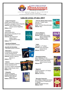 Lista de Livros | 6º ano | 2017