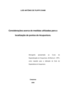 Considerações acerca de medidas utilizadas para a localização de