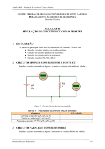 AULA LAB 01 SIMULAÇÃO DE CIRCUITOS CC COM O PROTEUS