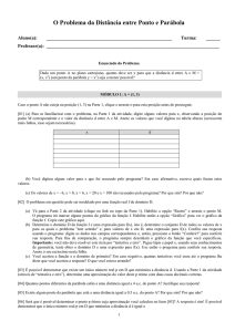 O Problema da Distância entre Ponto e Parábola