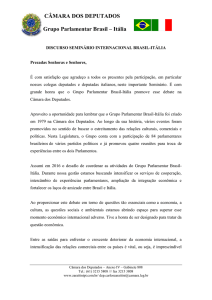 CÂMARA DOS DEPUTADOS Grupo Parlamentar Brasil – Itália