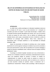 relato de experiência de estagiárias de psicologia no - Uni