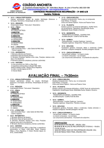 COLÉGIO ANCHIETA AVALIAÇÃO FINAL – 7h30min