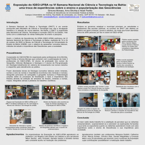 Exposição do IGEO-UFBA na VI Semana Nacional de Ciência e