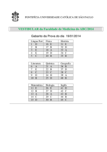 VESTIBULAR da Faculdade de Medicina do ABC/2014