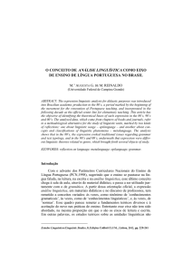 o conceito de análise linguística como eixo