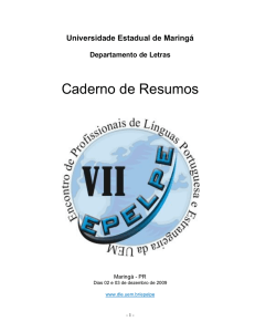 Caderno de Resumos - Departamento de Letras