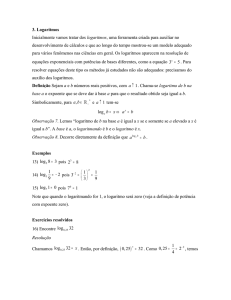 3. Logaritmos Inicialmente vamos tratar dos - MTM