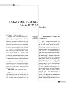 hannah arendt, uma leitora crítica de platão