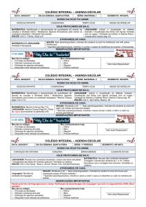 AGENDA ESCOLAR – Infantil e Fundamental I