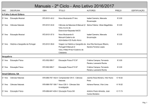 Manuais - 2º Ciclo - Ano Letivo 2016/2017