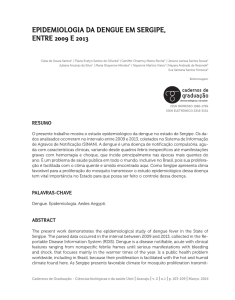 EPIDEMIOLOGIA DA DENGUE EM SERGIPE, ENTRE 2009 E 2013