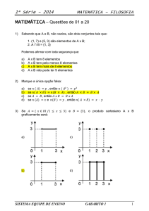 1ª Série – 2014 MATEMÁTICA – FILOSOFIA MATEMÁTICA