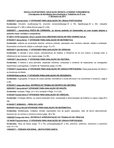 Cronograma de Atividades para Avaliação do 5º ano