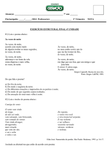 7º ano ______ Florianópolis: _____/______/2014 Professor(a)