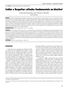 Cuidar e Respeitar: atitudes fundamentais na bioéticaa