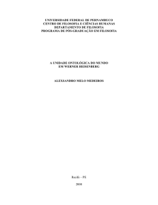 A unidade ontológica do mundo em Werner Heisenberg