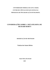 considerações sobre a metafilsofia de richard rorty