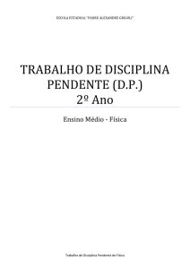 TRABALHO DE DISCIPLINA PENDENTE (DP) 2º Ano