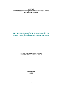 artrite reumatóide e disfunção da articulação têmporo