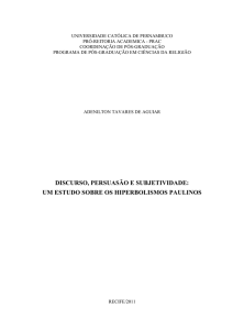 discurso, persuasão e subjetividade: um estudo sobre os